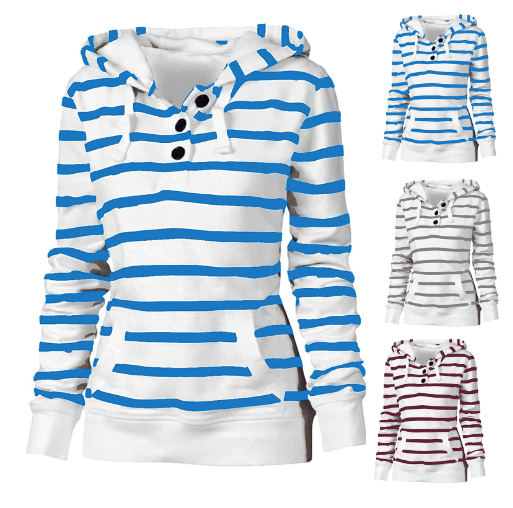 Women's Casual Long-Sleeved Hooded Sweatshirt