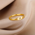 Unisex Stainless Steel Simple Letter Ring for Daily Wear