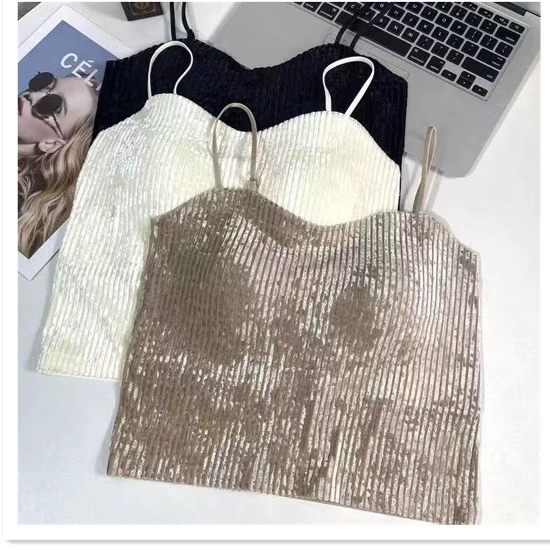 Velvet Camisole Bra with Padding for Women (Fall/Winter)