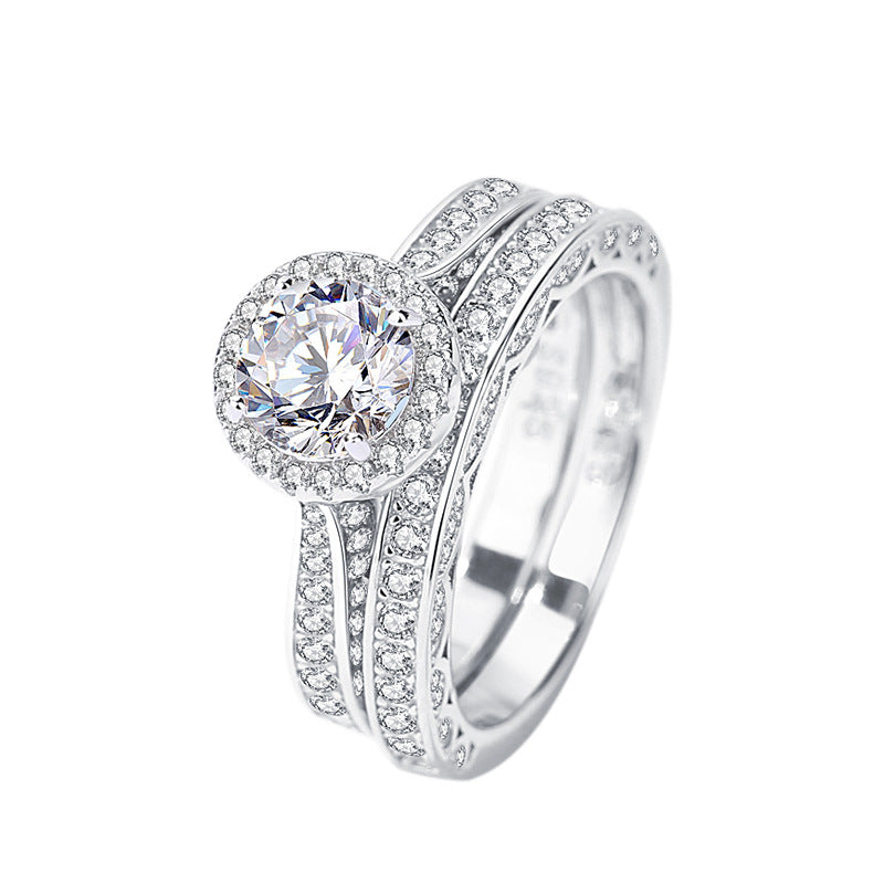Luxury 1 Karat Moissanite Ring in S925 Sterling Silver