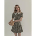 Floral Short Sleeve Top with Bubble Sleeves for Women