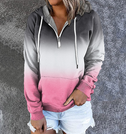 Hooded Drawstring Long Sleeve Sweatshirt for Women