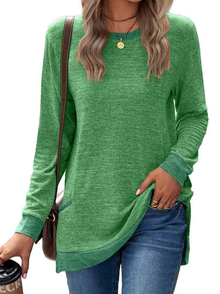 Lightweight Long Sleeve Women's Sweatshirt with Pockets