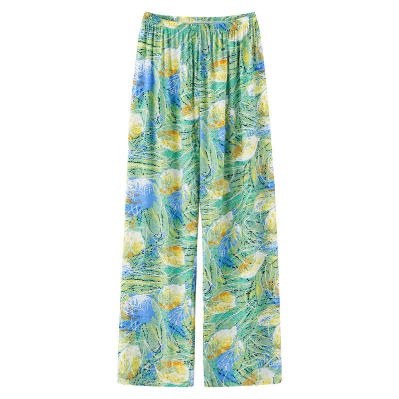 2024 Women's Spring Autumn Silk Sleep Pants (Loose Fit)