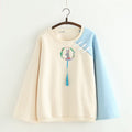 Japanese Cartoon Rabbit Embroidery Velvet Sweater