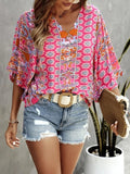 Women's Versatile Bohemian Floral Print Blouse