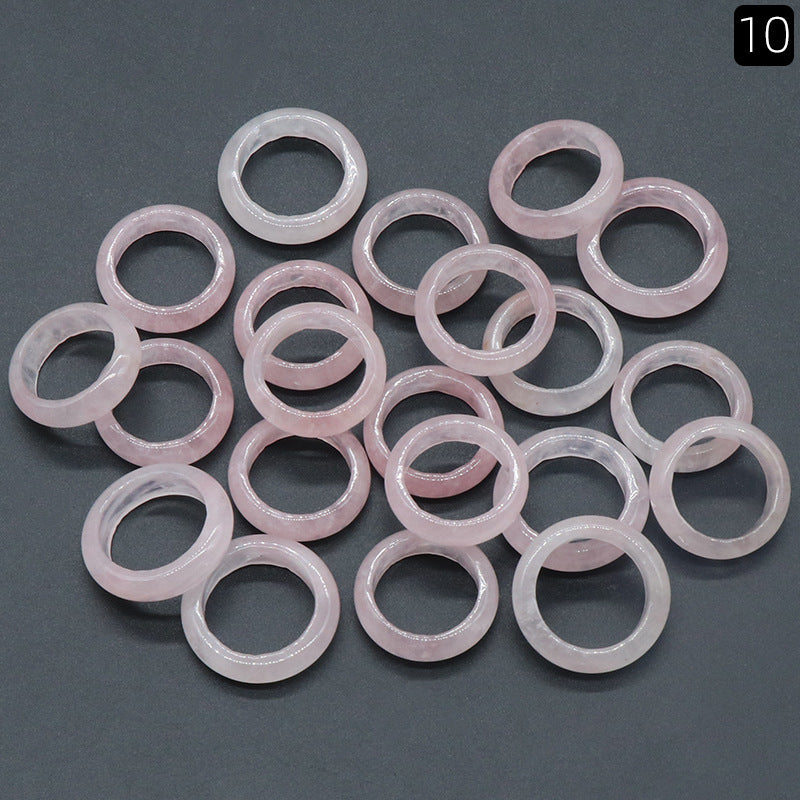 Natural Crystal Agate Stone Running Ring