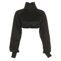Long Sleeve High Neck Loose Slim Simple T-Shirt