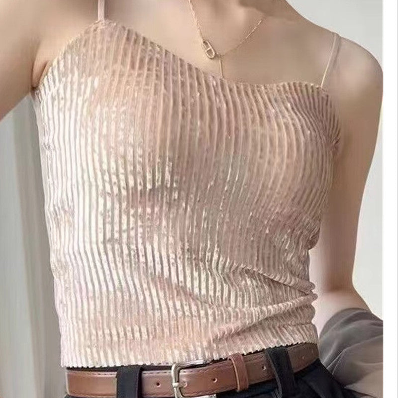 Velvet Camisole Bra with Padding for Women (Fall/Winter)