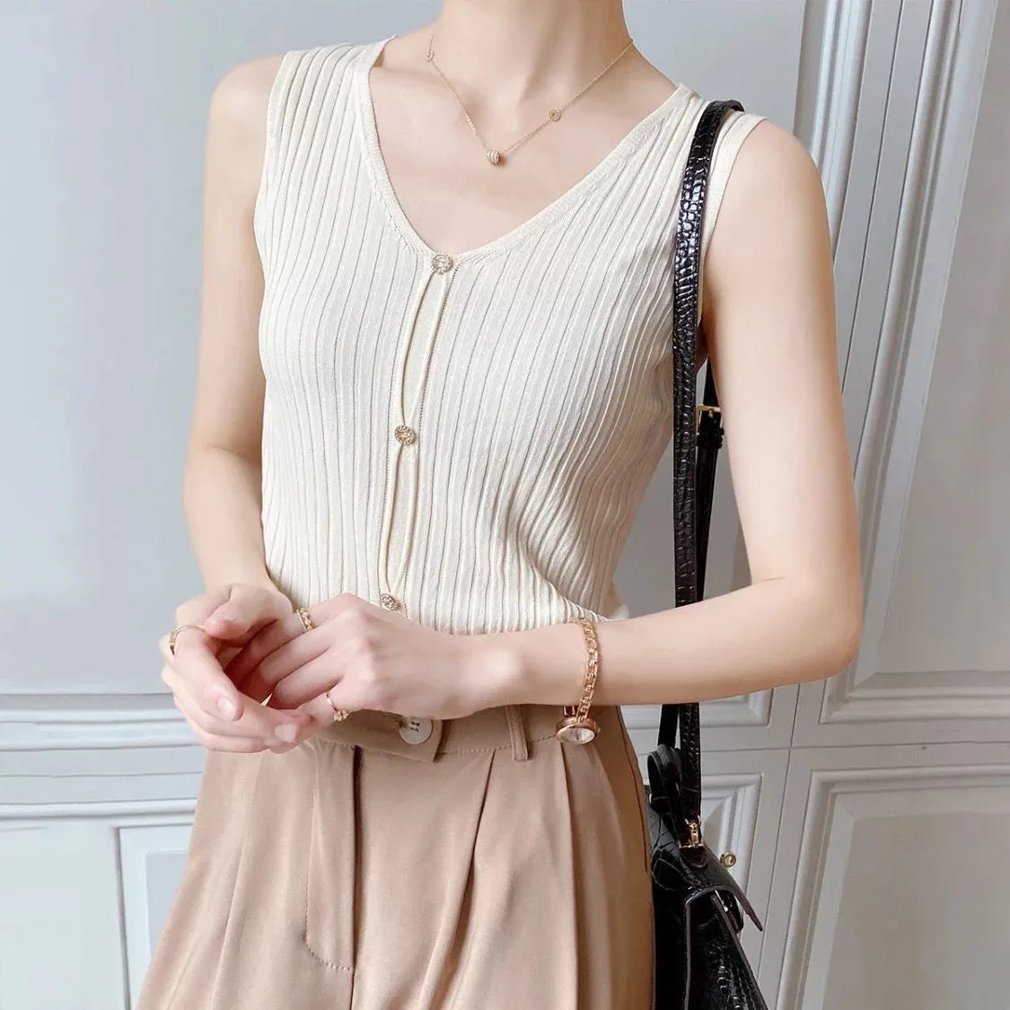 Chic Elegant Sleeveless Vintage Women's Summer Sling