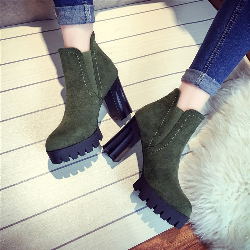 Waterproof Suede Short Boots