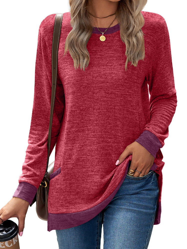 Lightweight Long Sleeve Women's Sweatshirt with Pockets