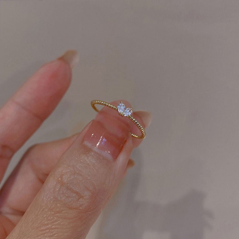 Heart Shaped Zircon Diamond Ring for Women