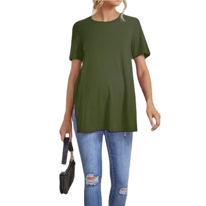 Women's Casual Loose Fit Maternity Short Sleeve Tee