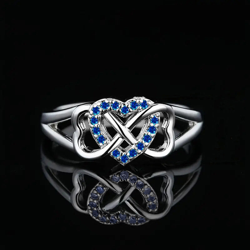 Women's Love Heart-shaped Micro-inlaid Ring