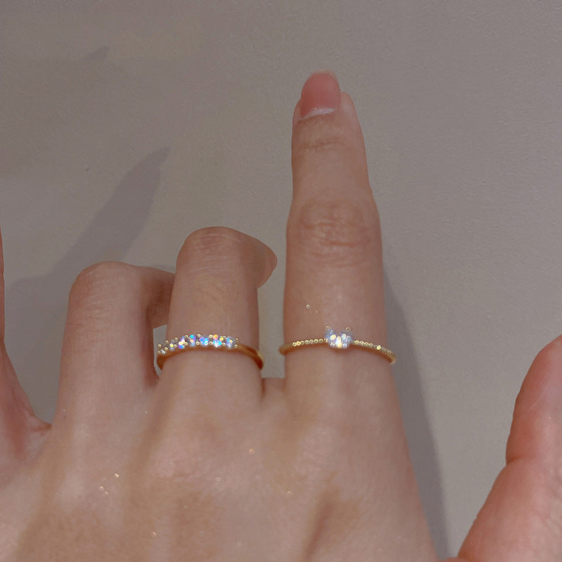 Heart Shaped Zircon Diamond Ring for Women