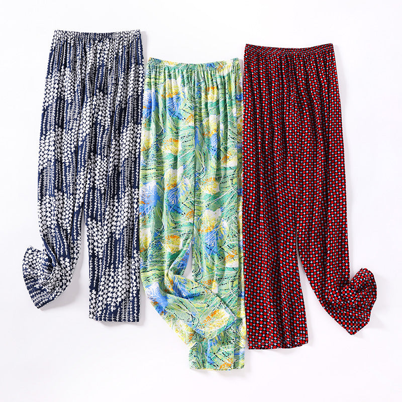 2024 Women's Spring Autumn Silk Sleep Pants (Loose Fit)