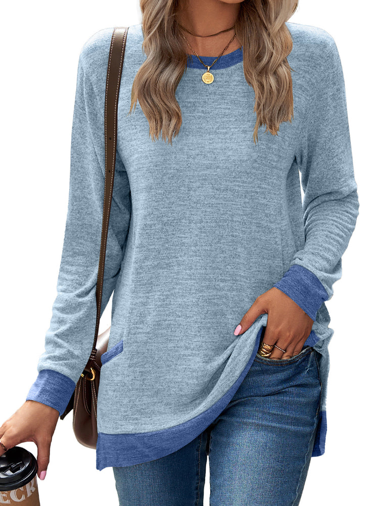 Lightweight Long Sleeve Women's Sweatshirt with Pockets