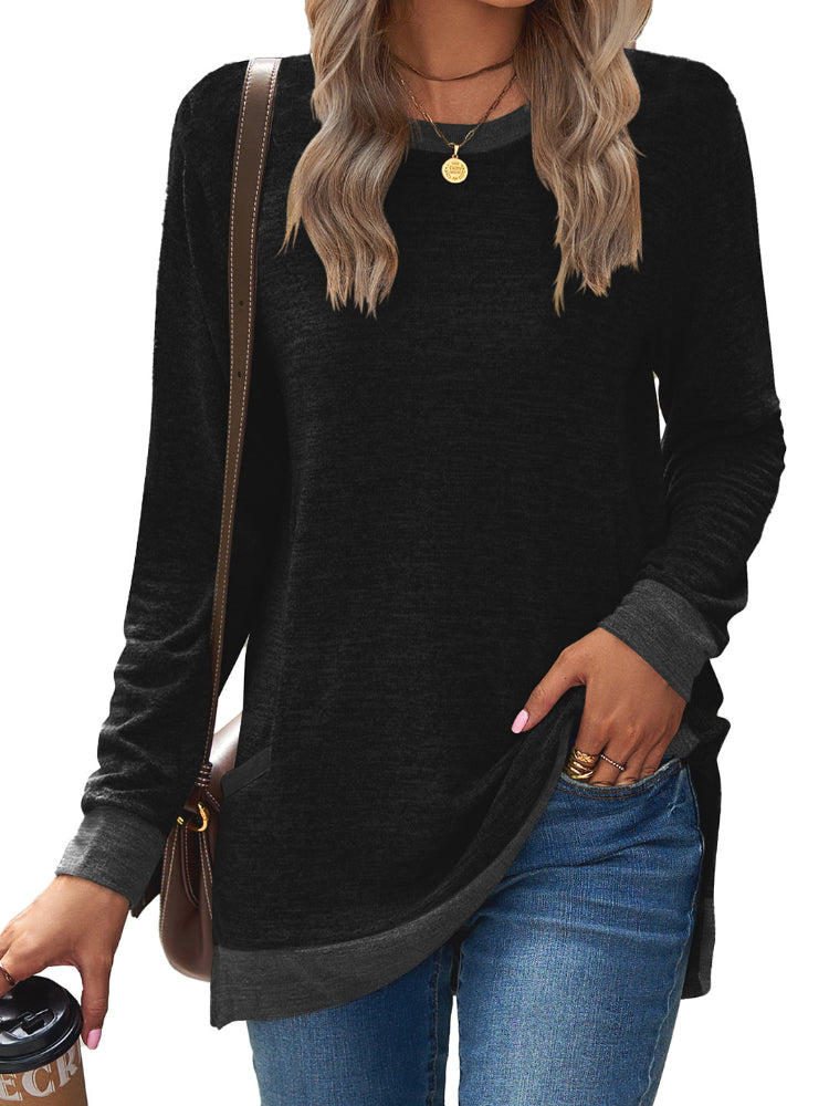Lightweight Long Sleeve Women's Sweatshirt with Pockets