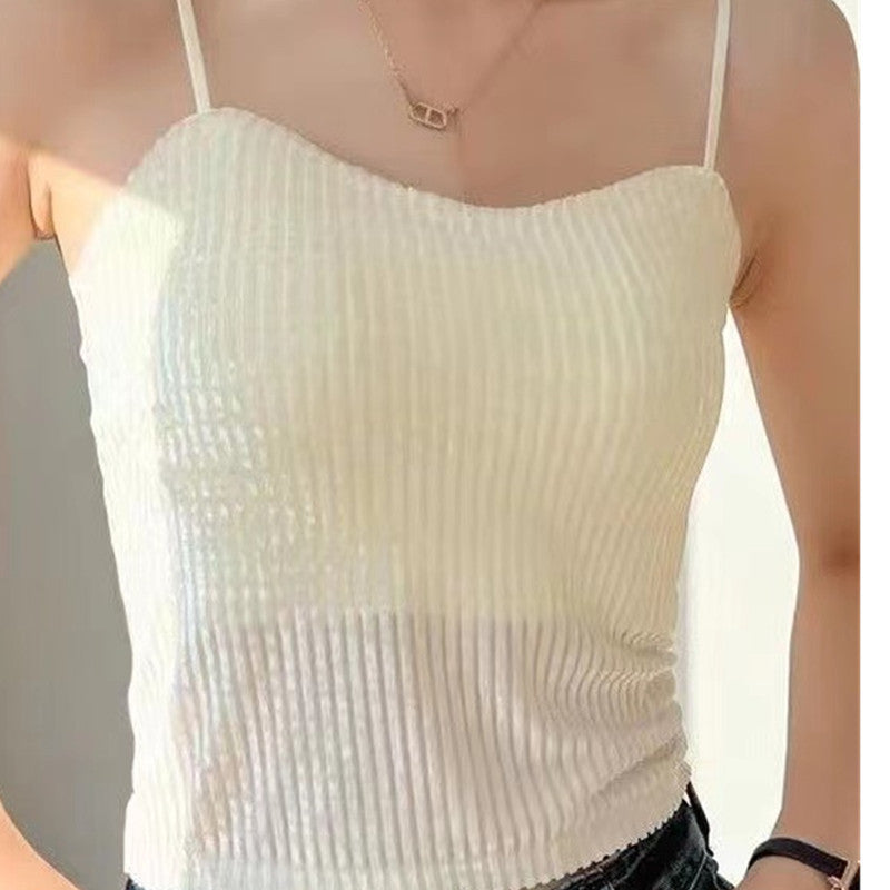 Velvet Camisole Bra with Padding for Women (Fall/Winter)